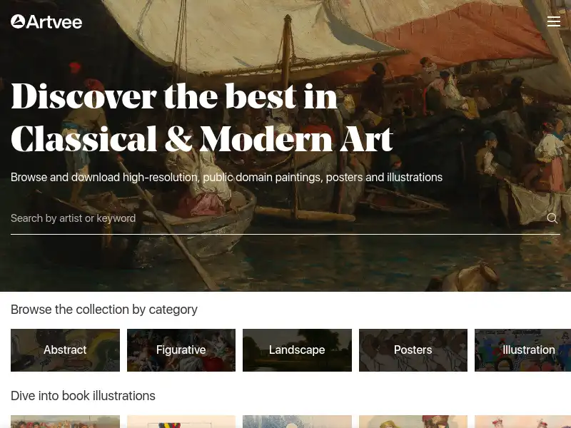 screenshot of Artvee