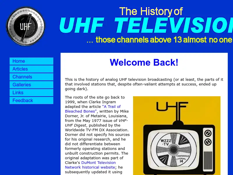 screenshot of History of UHF Television