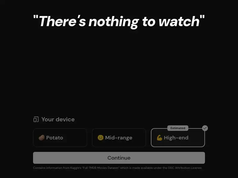 screenshot of There's nothing to watch