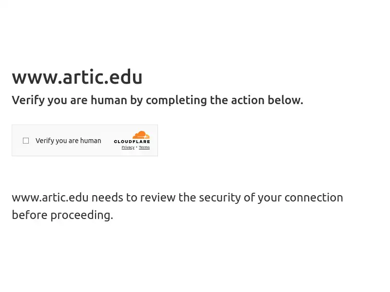 screenshot of artic.edu