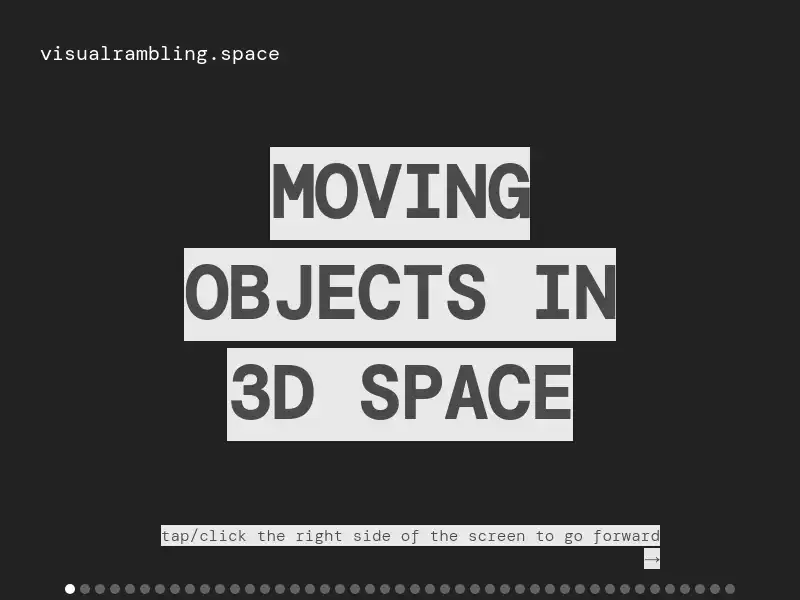 screenshot of Moving Objects in 3D Space