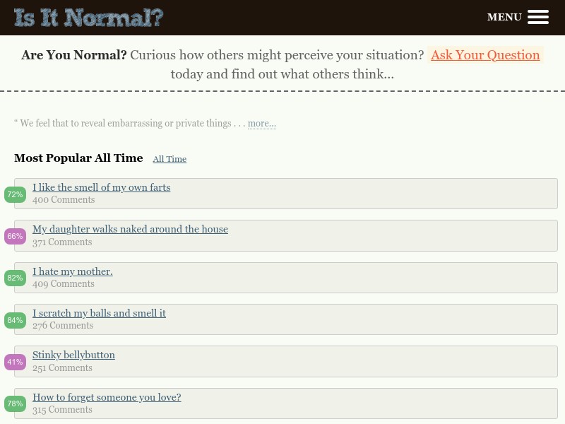 screenshot of Is It Normal?