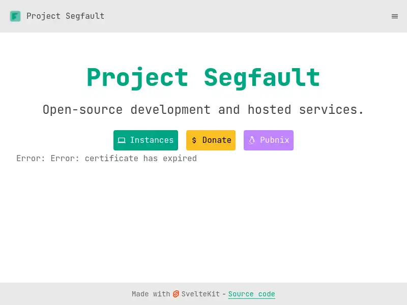 screenshot of Project Segfault