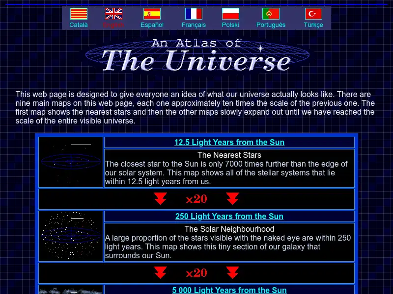 screenshot of An Atlas of The Universe