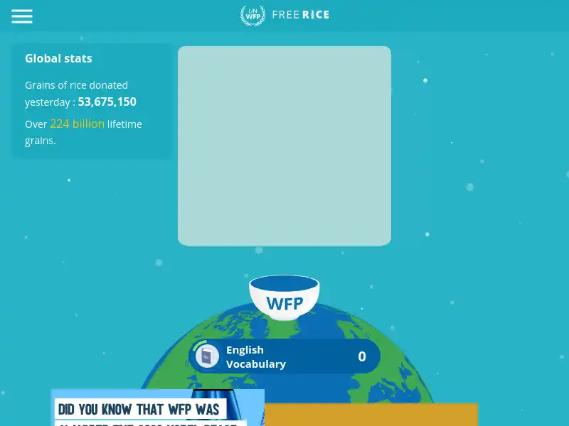 screenshot of Free Rice