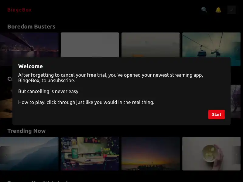 screenshot of Unsubscribe Hell