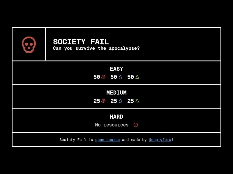 screenshot of society.fail