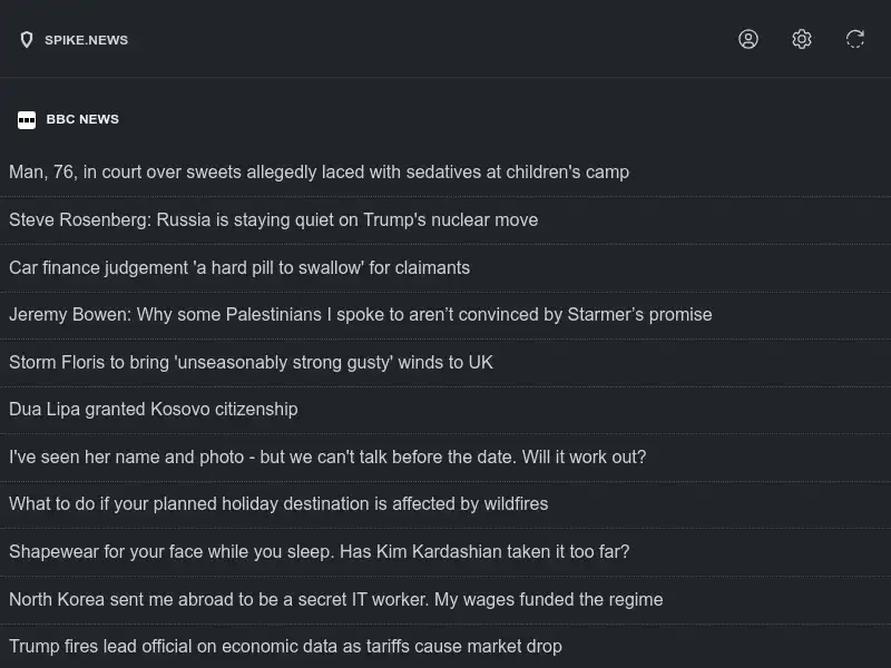 screenshot of spike.news