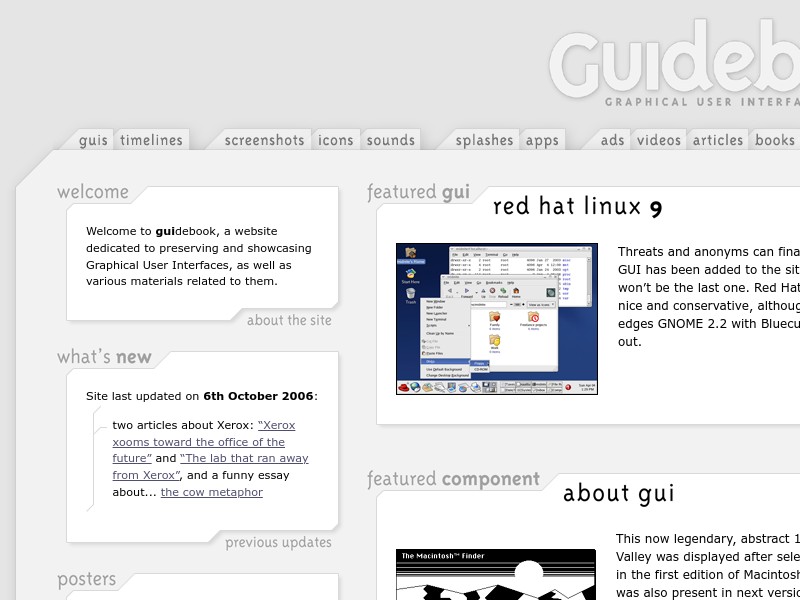 screenshot of GUIdebook