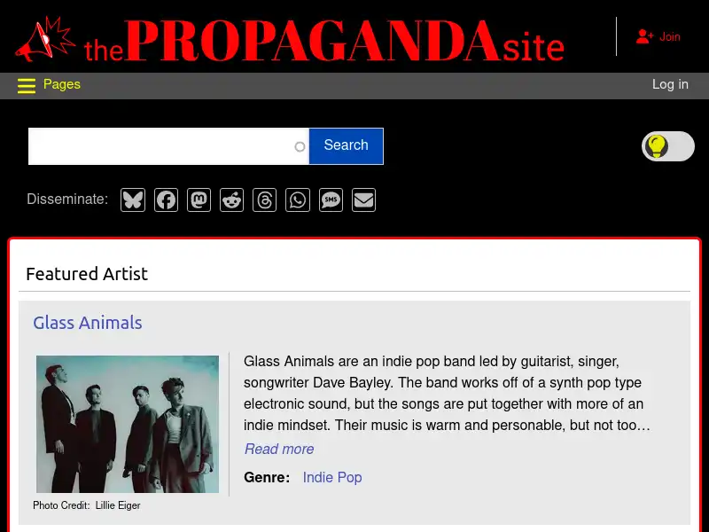 screenshot of thepropagandasite.com