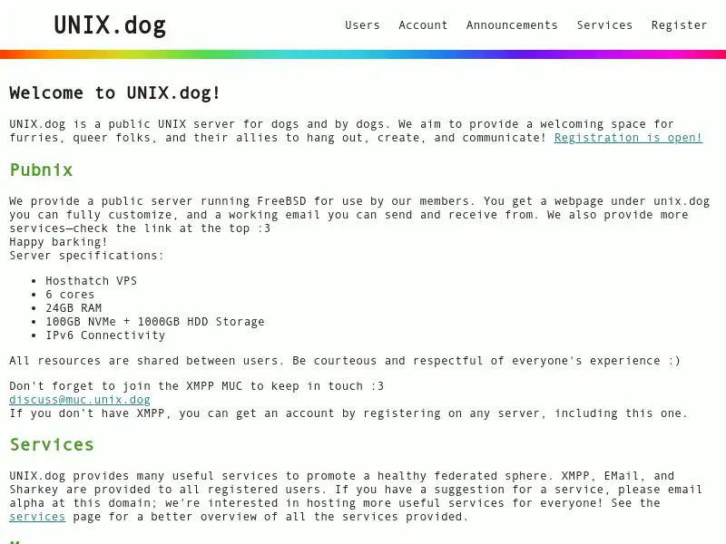 screenshot of UNIX.dog