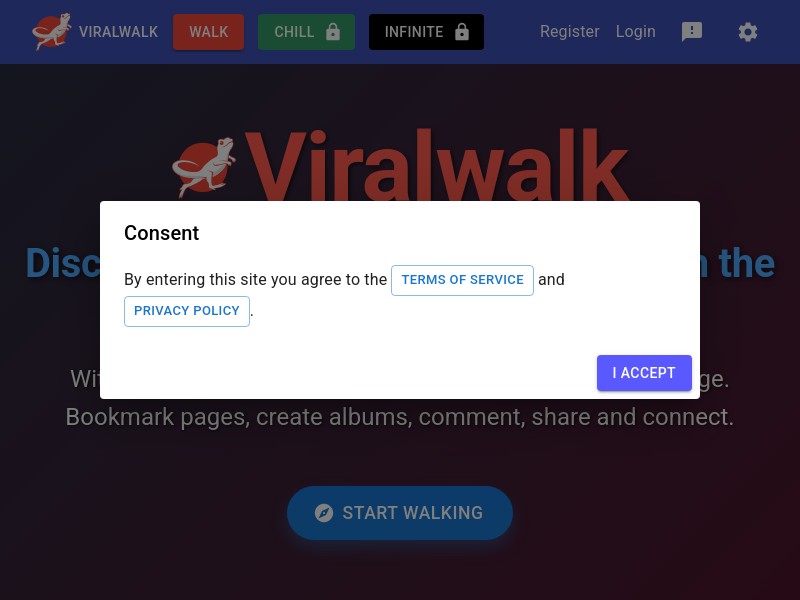 screenshot of Viralwalk
