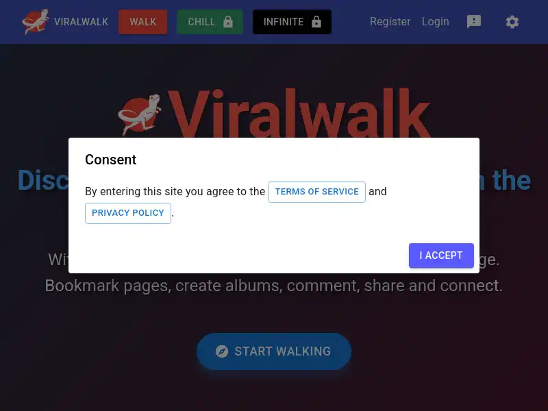 screenshot of Viralwalk