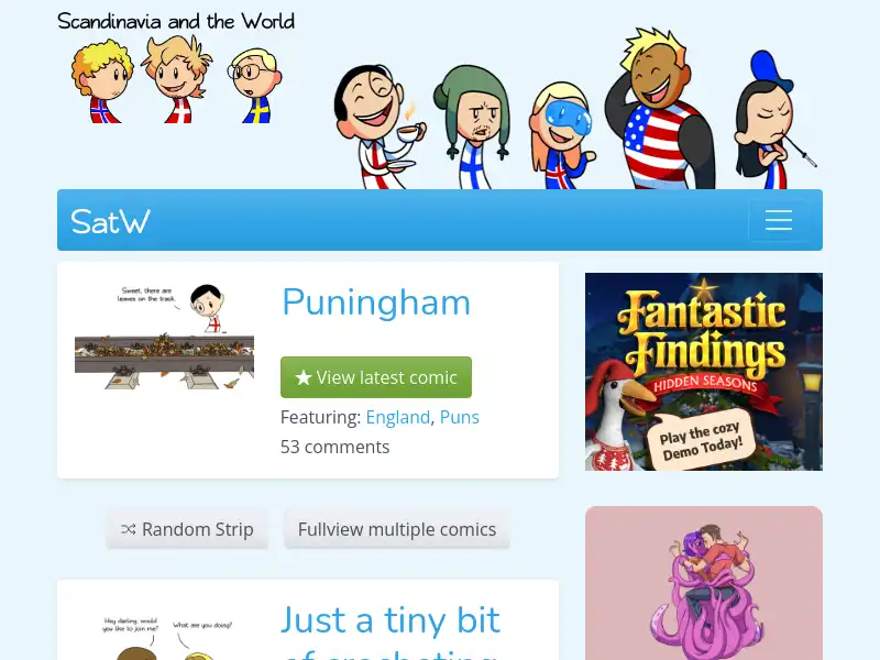 screenshot of satwcomic.com