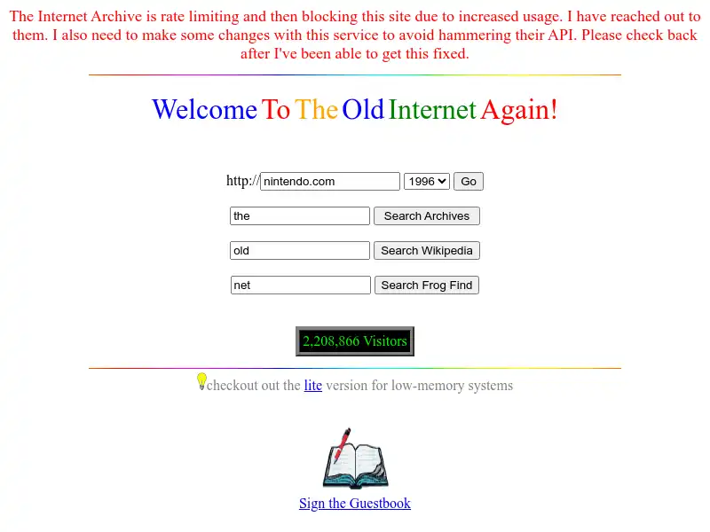 screenshot of The Old Net