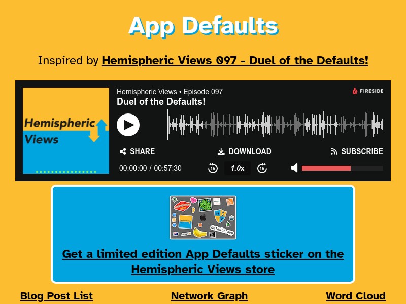 screenshot of App Defaults