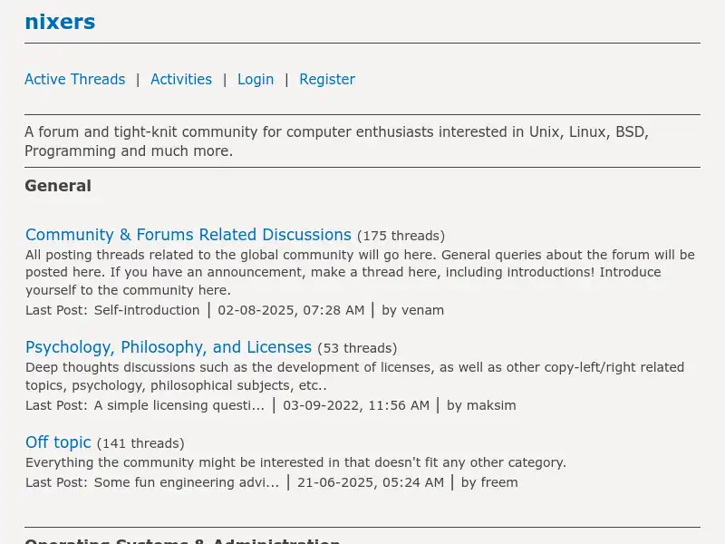 screenshot of nixers.net