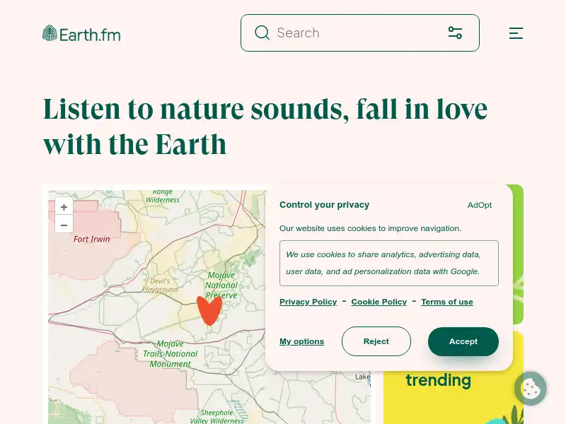screenshot of Earth FM