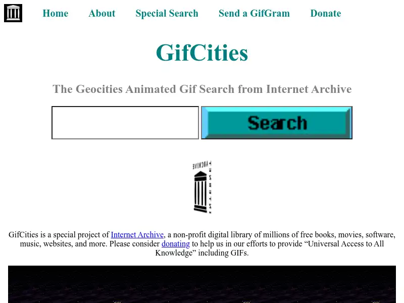 screenshot of gifcities.org