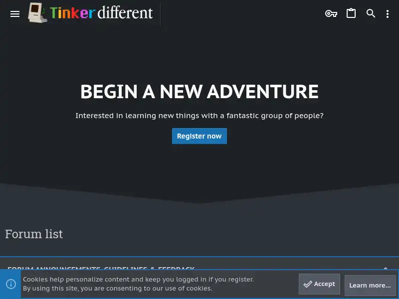 screenshot of TinkerDifferent