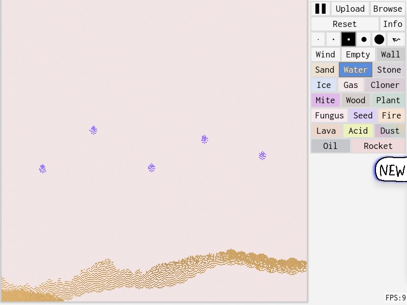 screenshot of Sandspiel