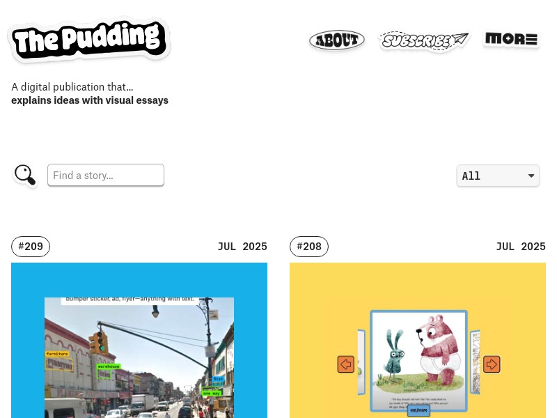 screenshot of The Pudding