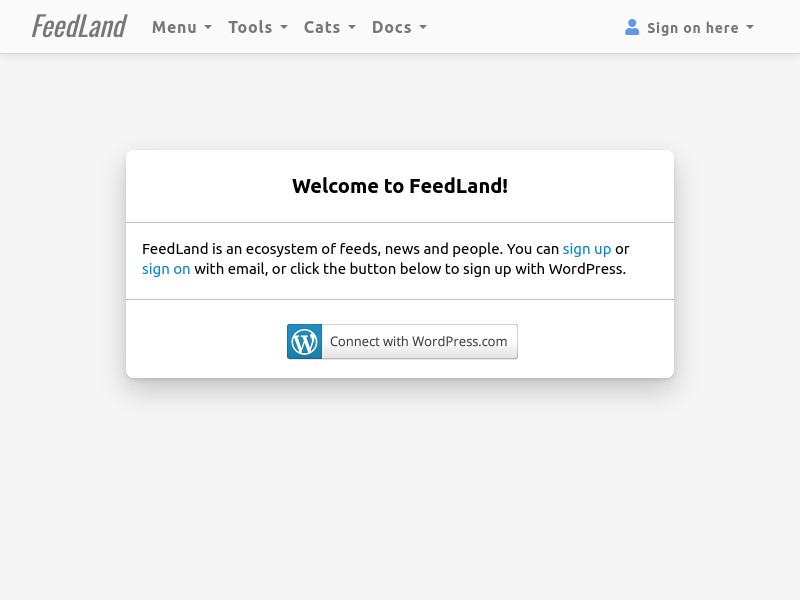 screenshot of FeedLand