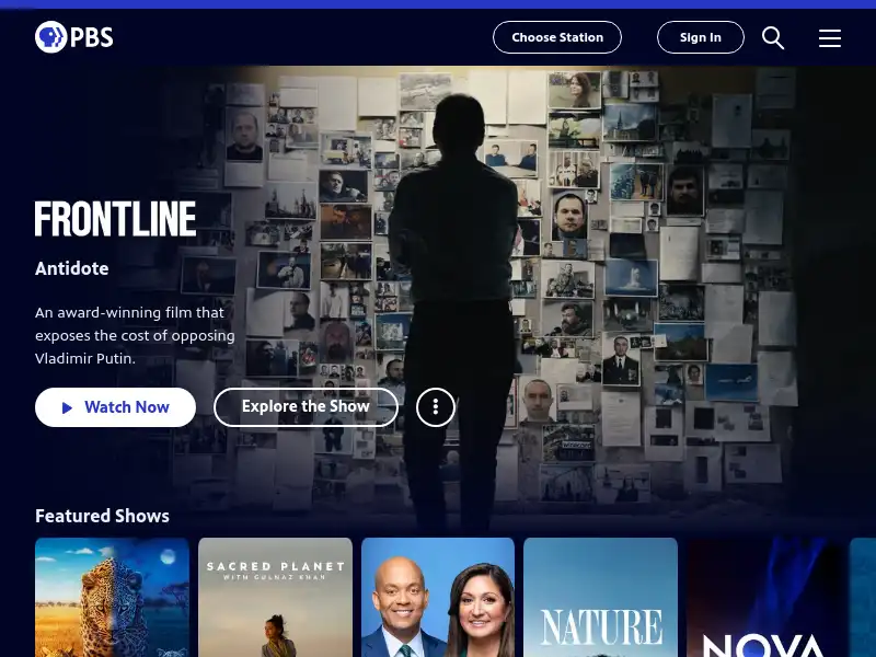 screenshot of pbs.org