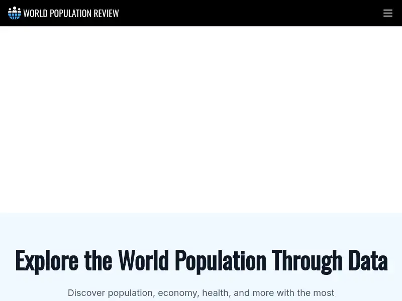 screenshot of worldpopulationreview.com