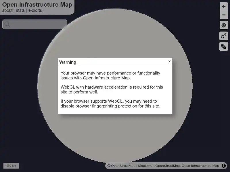 screenshot of Open Infrastructure Map