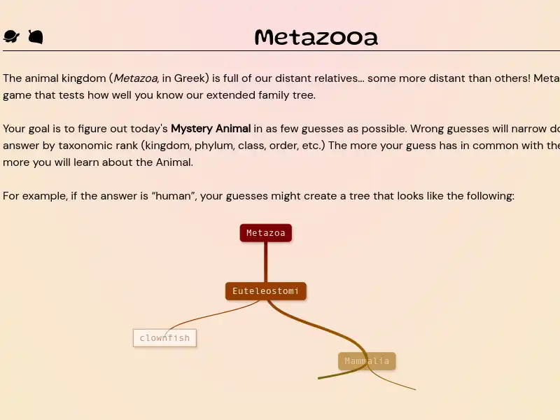 screenshot of Metazooa