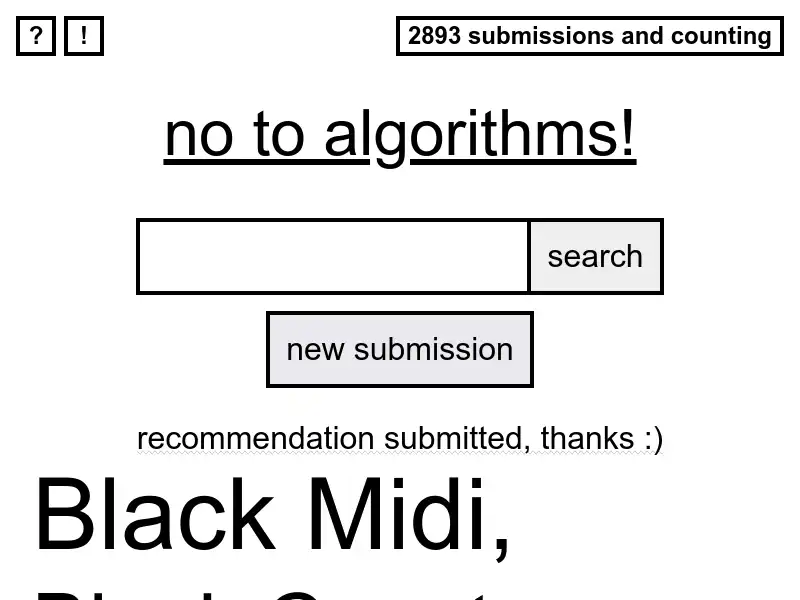 screenshot of no to algorithms!