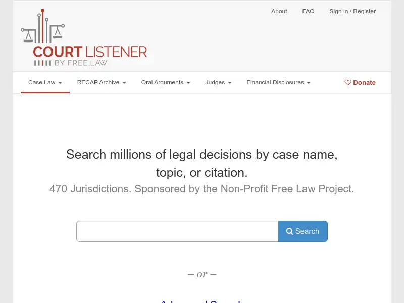 screenshot of Court Listener