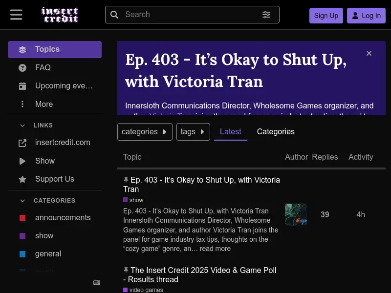 screenshot of insert credit