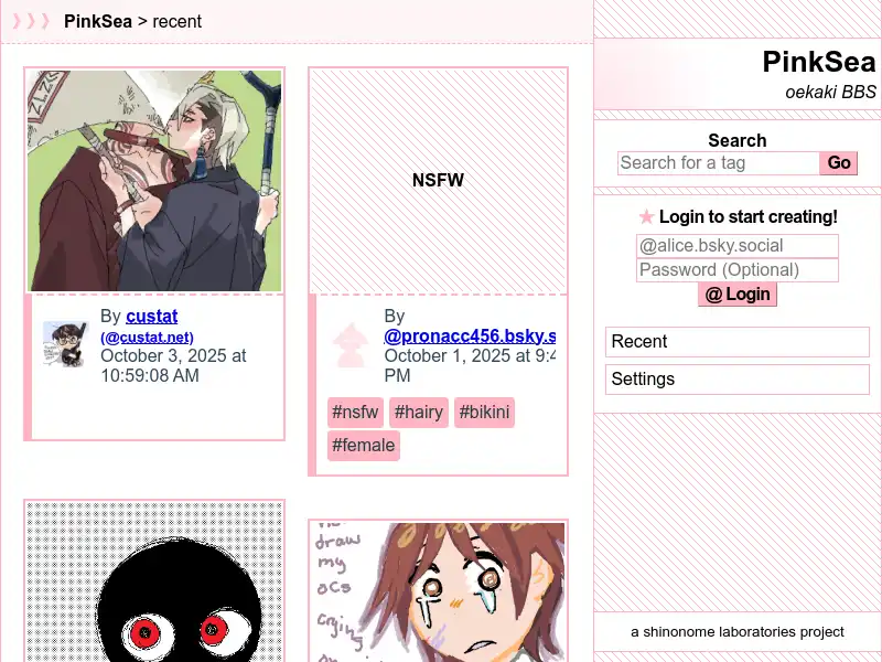 screenshot of PinkSea