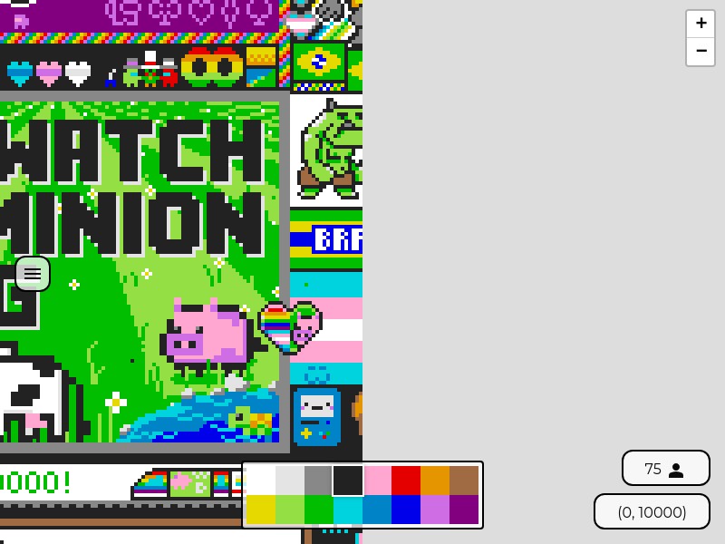 screenshot of PixelCanvas.io