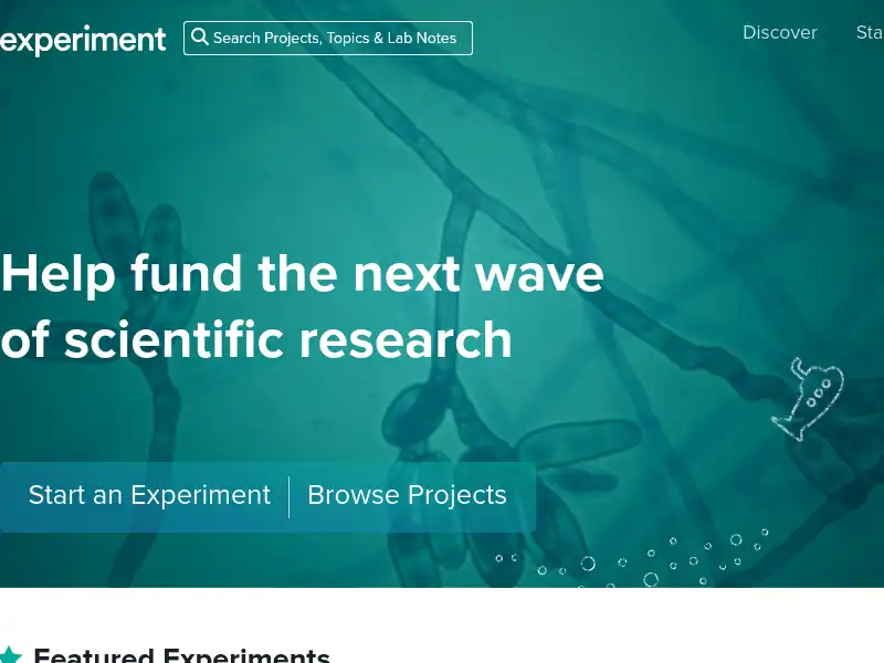 screenshot of experiment.com