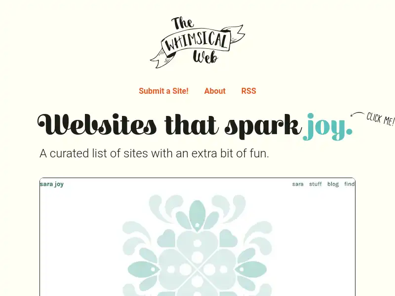 screenshot of The Whimsical Web