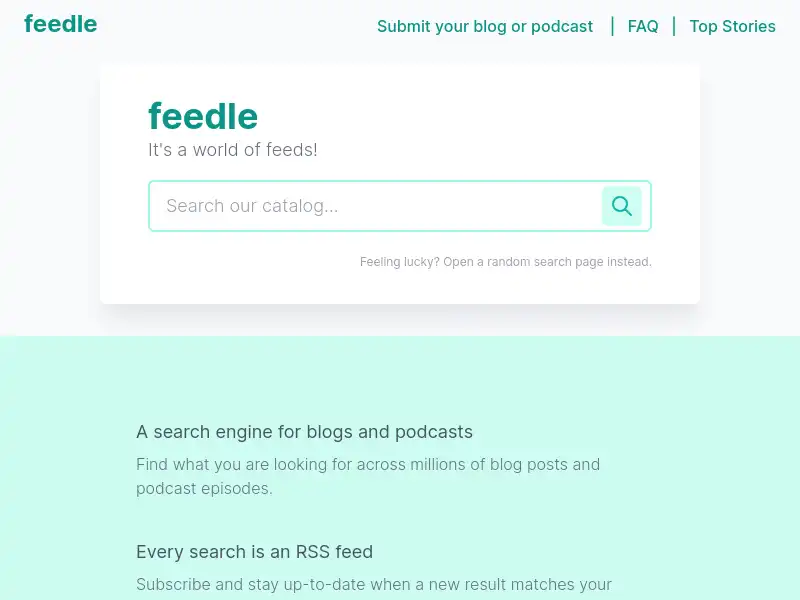 screenshot of feedle