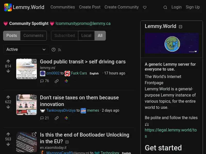 screenshot of Lemmy.World