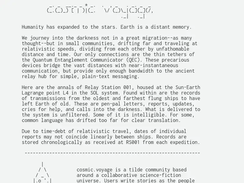 screenshot of Cosmic Voyage