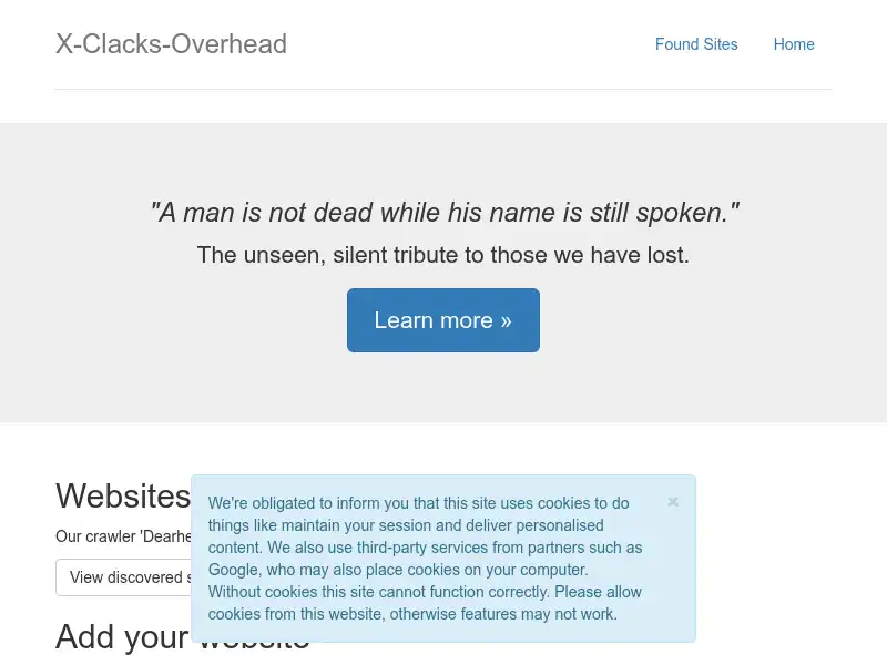 screenshot of X-Clacks-Overhead