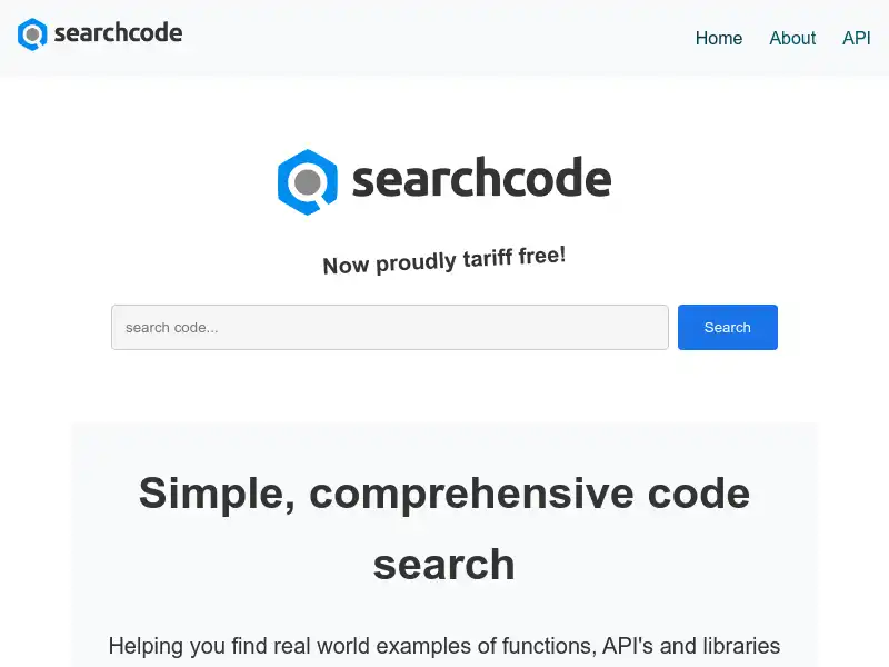 screenshot of searchcode