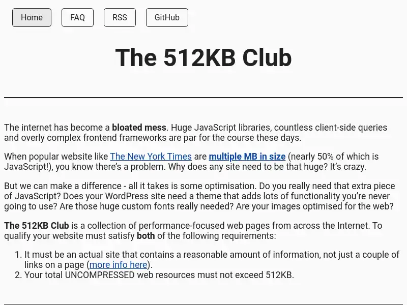 screenshot of 512KB Club