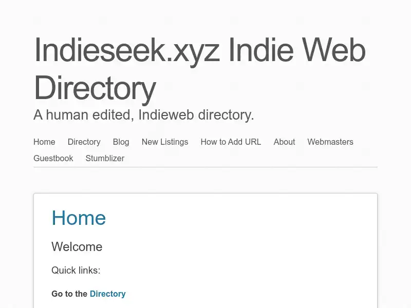 screenshot of Indieseek.xyz Indie Web Directory