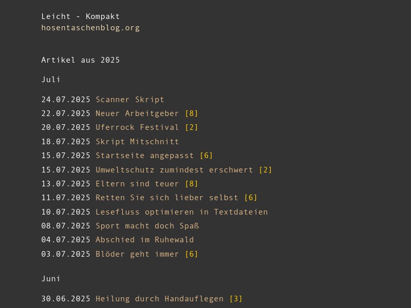 screenshot of Hosentaschenblog