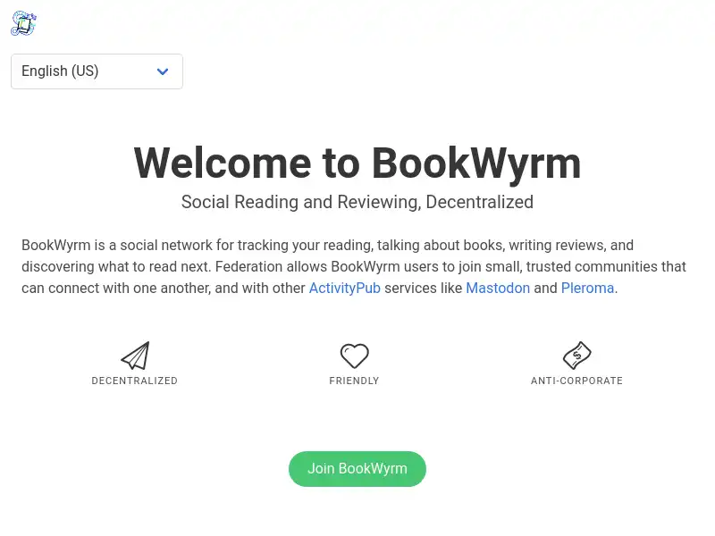 screenshot of BookWyrm