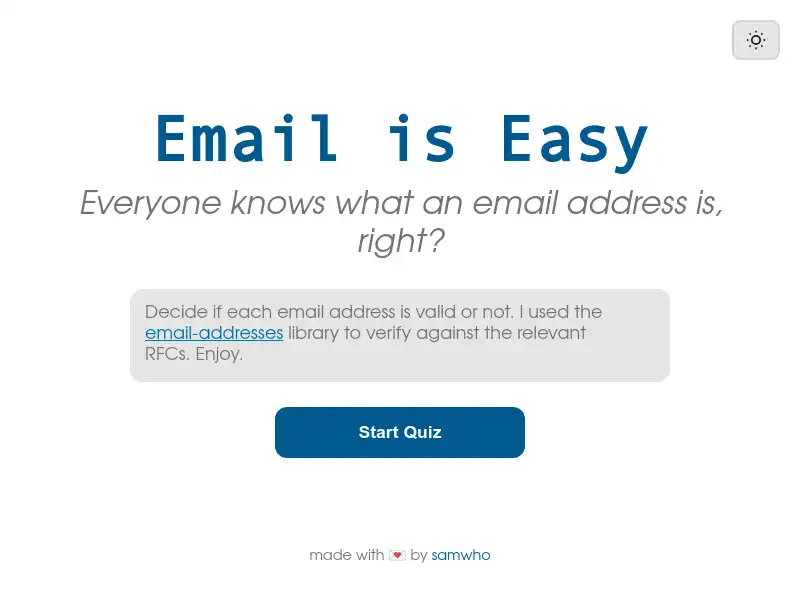 screenshot of Email is Easy