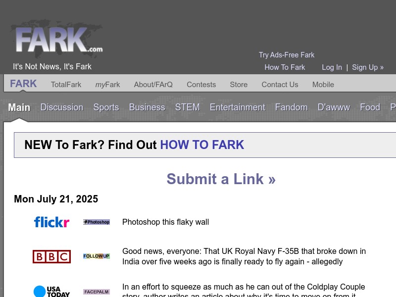 screenshot of FARK