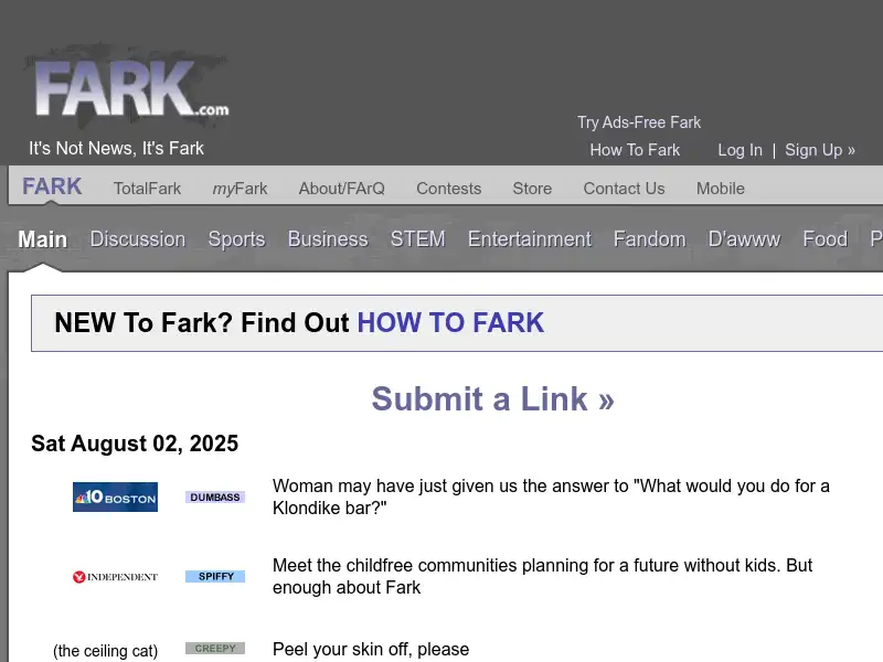 screenshot of FARK